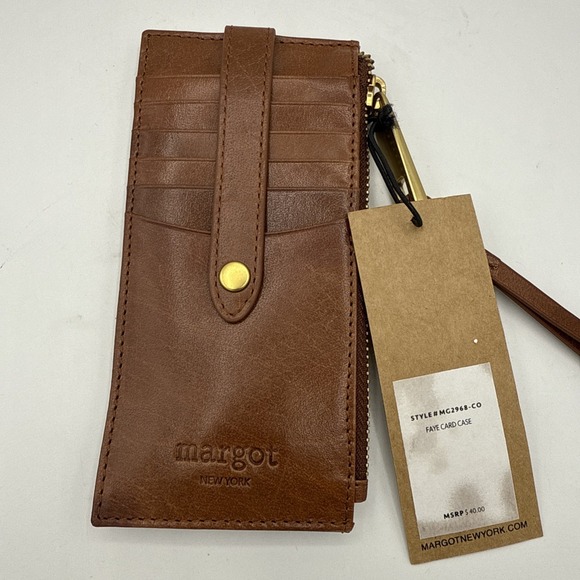 margot Handbags - Margot New York  slim leather Card case wallet wristlet new With Tags